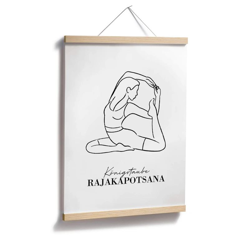 Poster Yoga - Königstaube - Line Art 