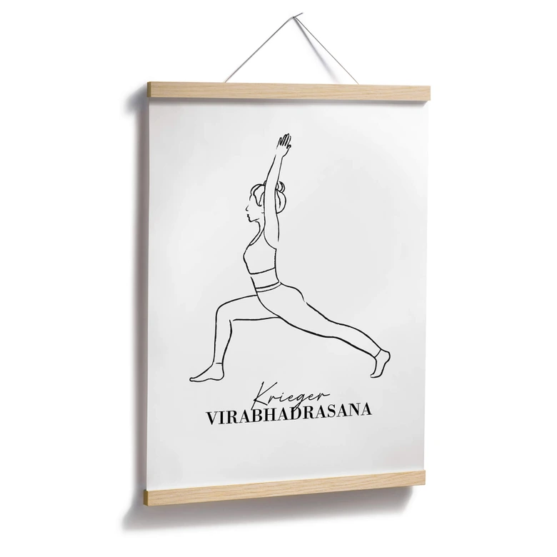 Poster Yoga - Krieger - Line Art 