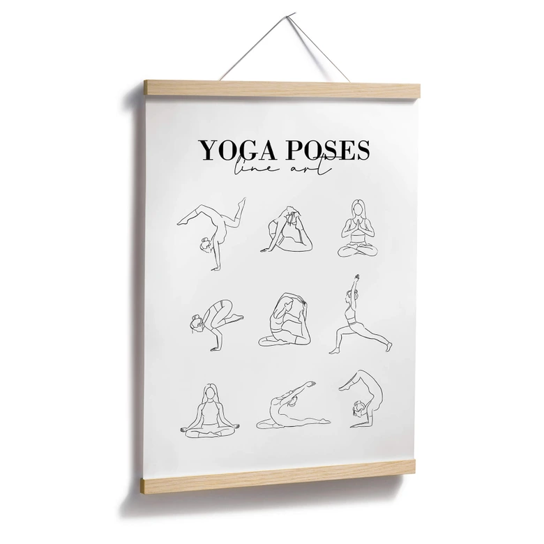 Plakat - Yoga Poses - Line Art 