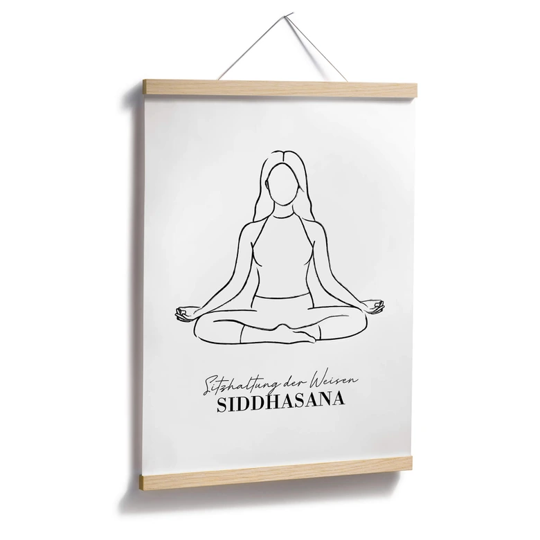 Poster Yoga Sitzhaltung der Weisen - Line Art 
