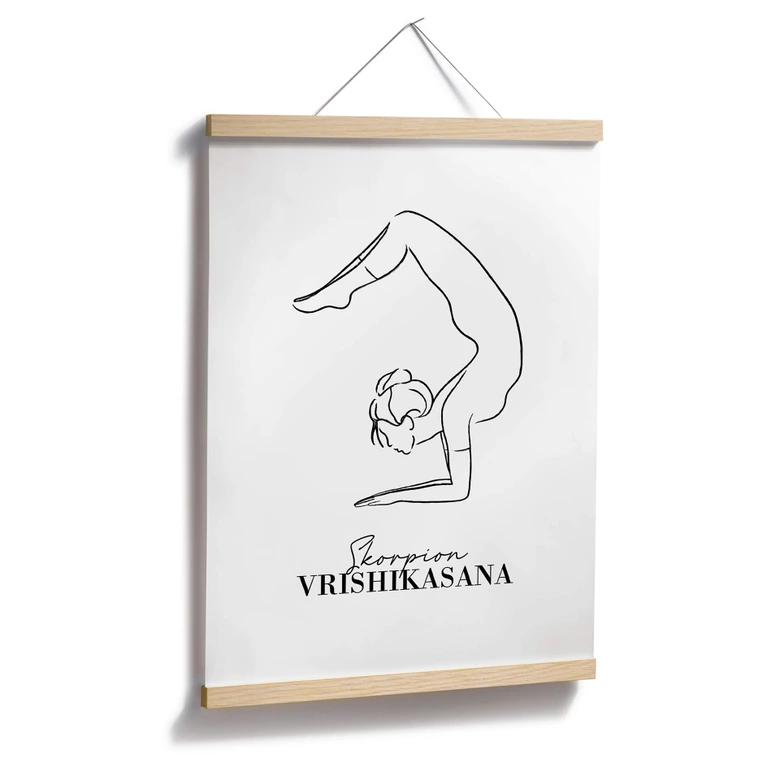 Poster Yoga Skorpion - Line Art 