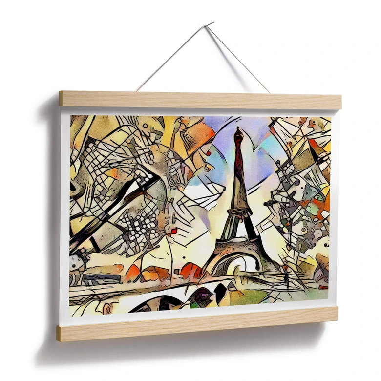 Poster Zamart - Kandinsky trifft Paris Eifelturm 