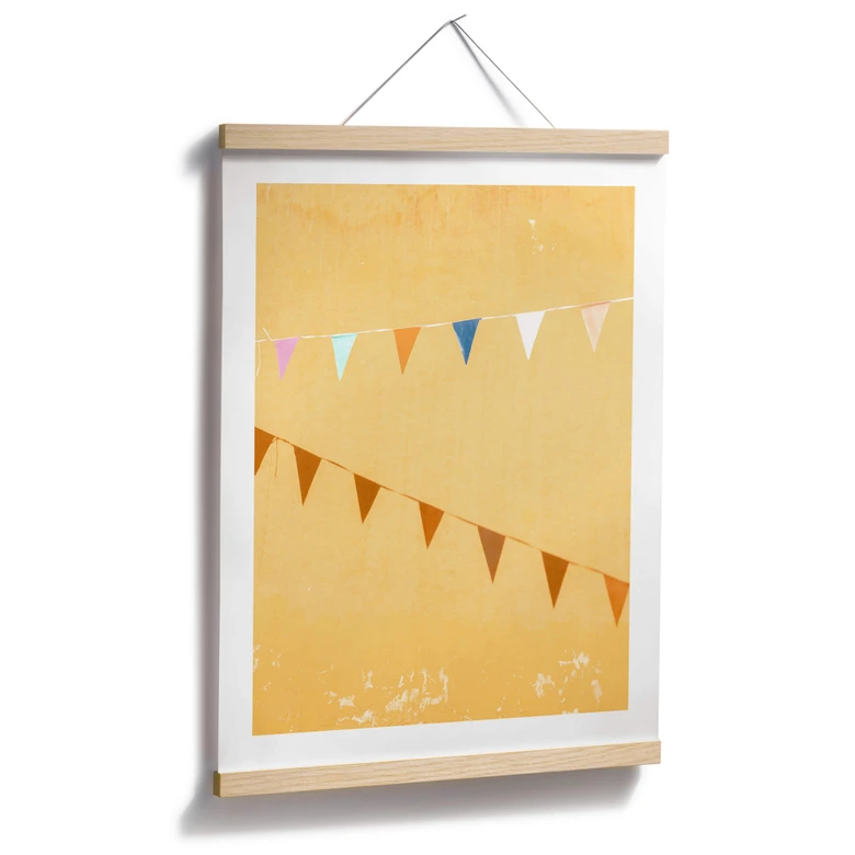 Poster Mexikanische Flaggen - Fahnenkette - Zwart 