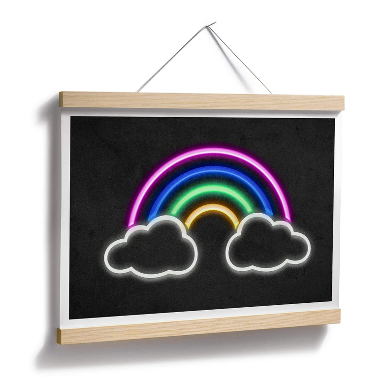 Poster Arc-en-ciel - néon 