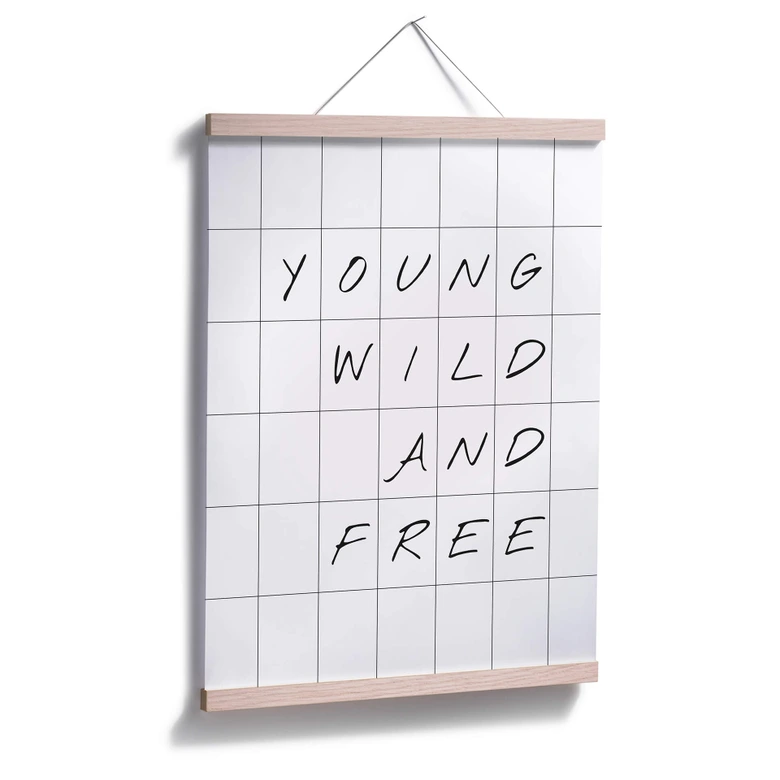 Poster mit Raster - Young wild and free 