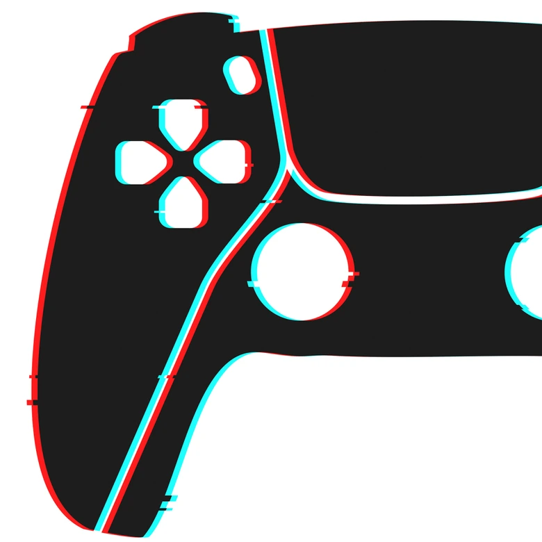 Poster Gaming Controller - Effet glitch 