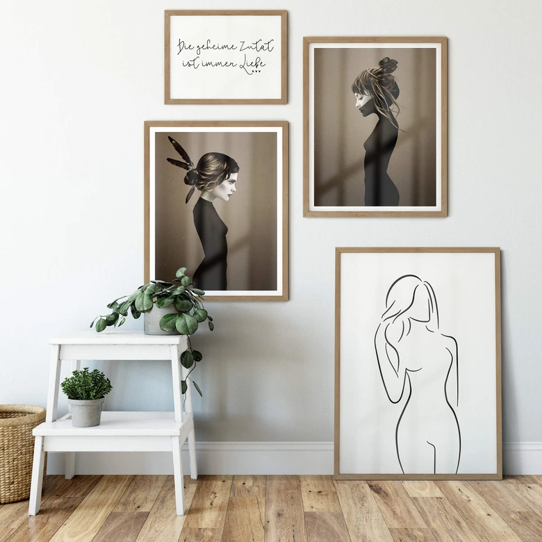 Plakat Lineart - kobiece krągłości 