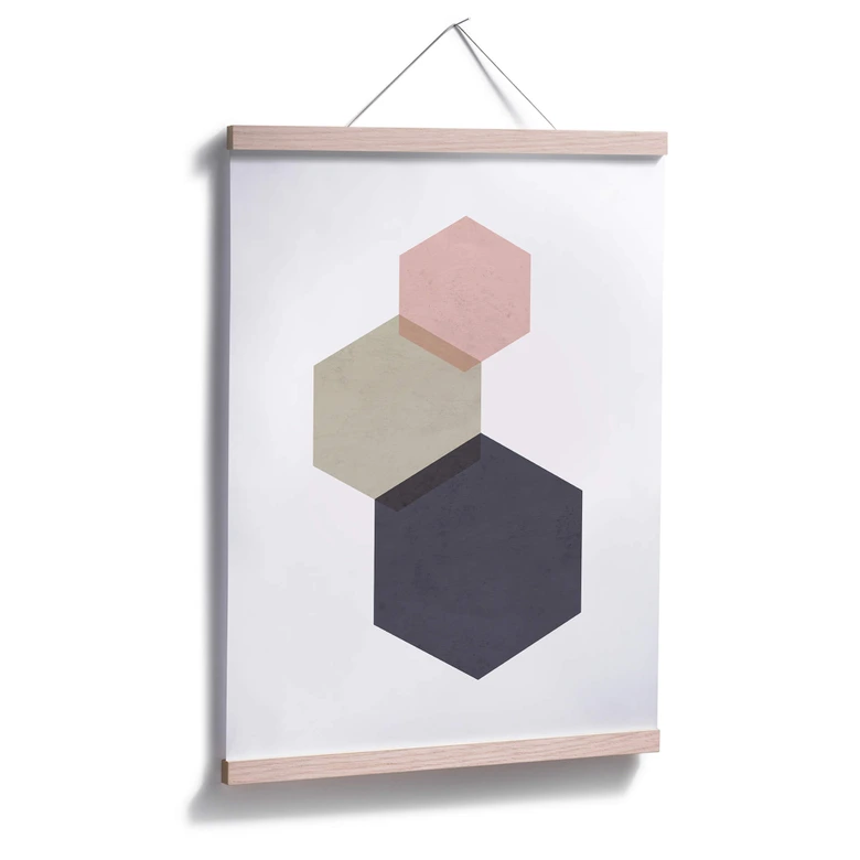 Poster Nouveauprints - Hexagones roses 