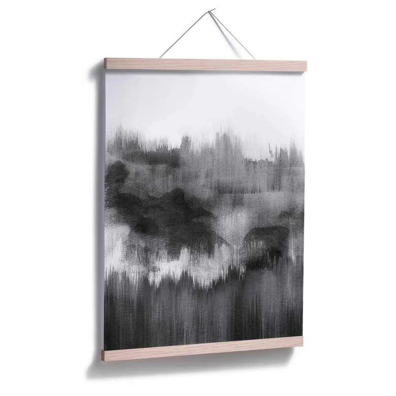 Póster Nouveauprints - Acuarela Pinceladas (negro) 