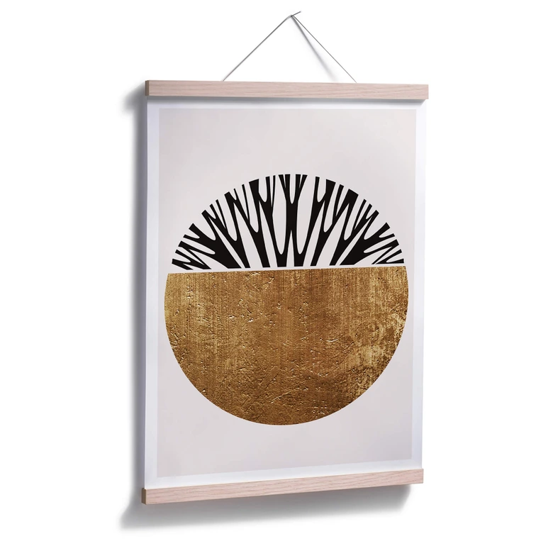 Plakat - Kubistika - Livets træ - Guld 