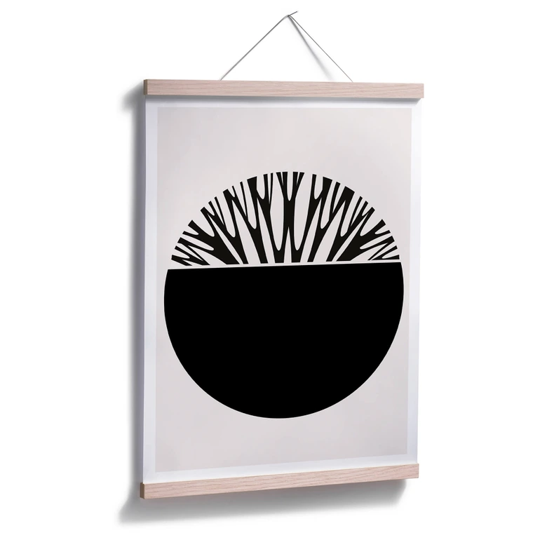 Plakat - Kubistika - Livets træ i sort 