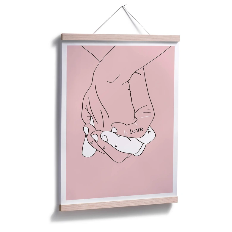 Poster Kubistika - Hand in Hand 