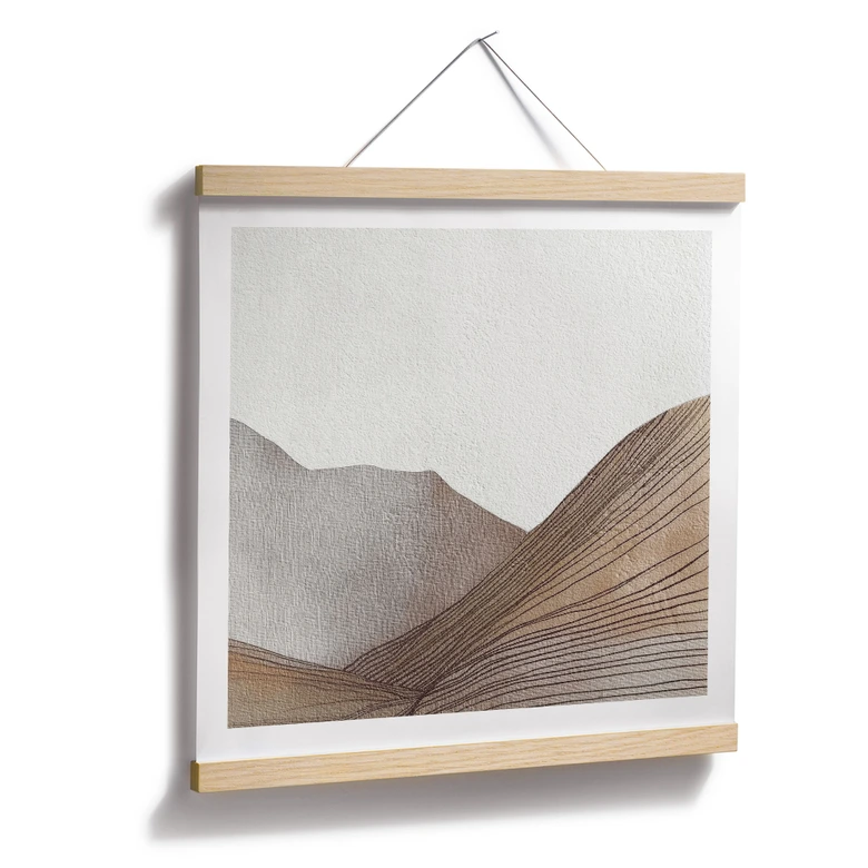 Poster Minimalistische Bergskizze | Line Art - Alma - Quadratisch 