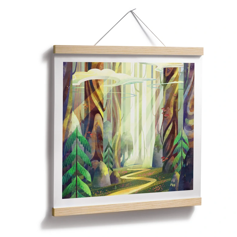Poster Enchanted forest in the light - DigitalArtsi 
