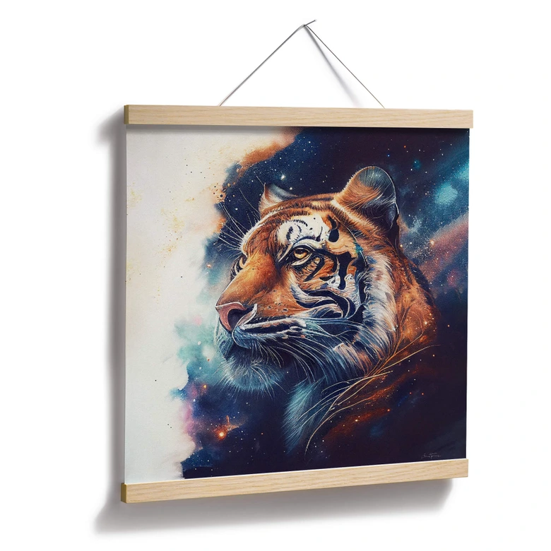 Poster Heine - Tiger im Sternenhimmel - Quadratisch 