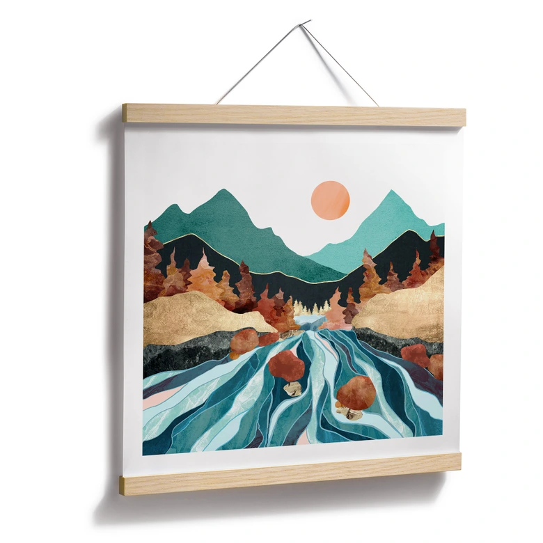 Poster Berg Land Fluss - SpaceFrog Designs 