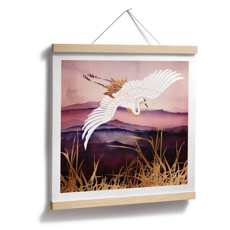 Poster Eleganter Kranich - SpaceFrog Designs 