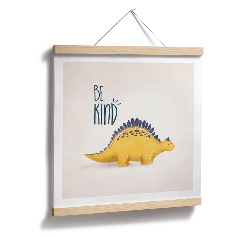 Poster Dino Be Kind - Stegosaurus - Tunaboylu - Quadratisch 