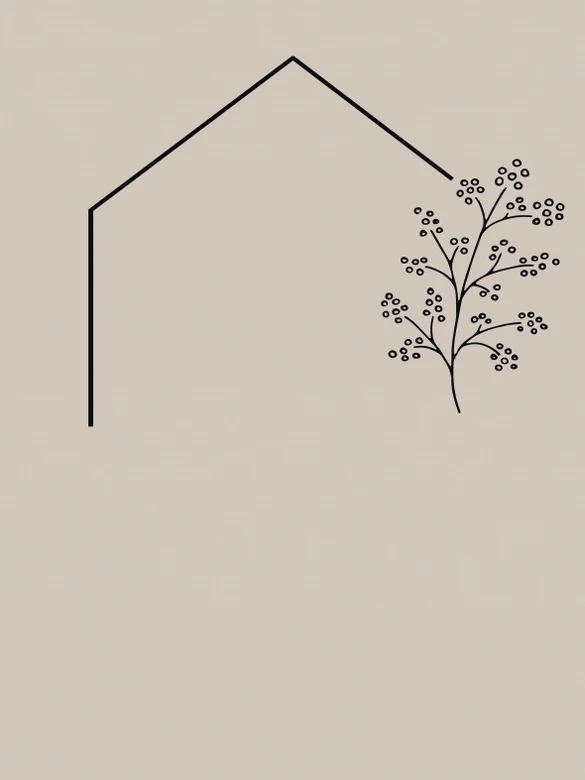 Personalisierbares Poster Familie Haus - beige 