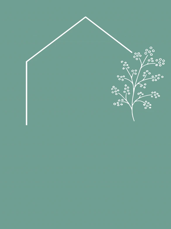 Personalisierbares Poster Familie Haus - grün 