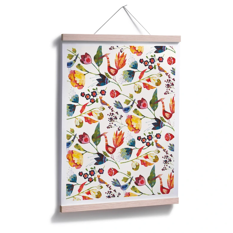 Poster Blanz - Blommor och fåglar 