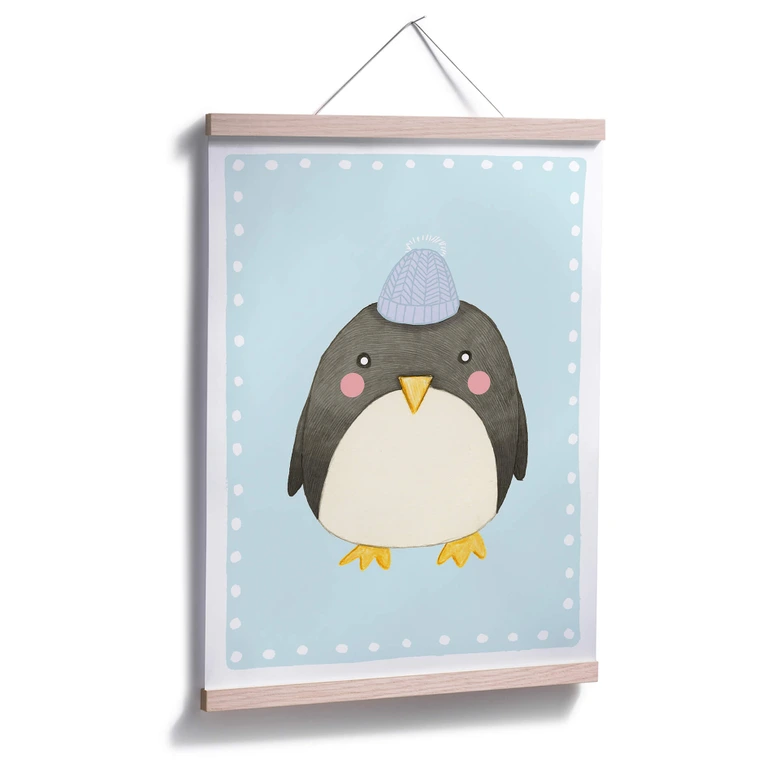 Poster Loske - Pinguin - blau 