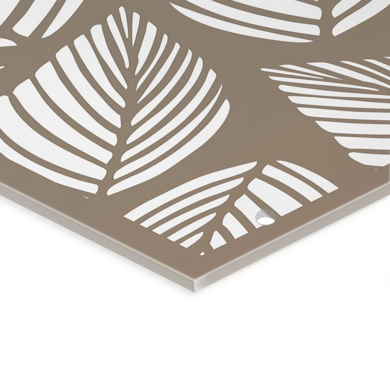 Séparation de pièce, paravent, paravent suspendu Feuilles d'automne - Ombre brun-vert 