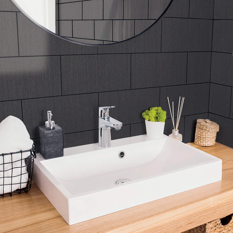 Self-adhesive film metal look, brushed anthracite - Furniture foil, kitchen splashback, bathroom foil, Tile sticker 