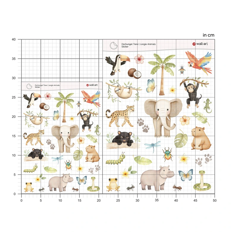 Autocollants animaux de la jungle 