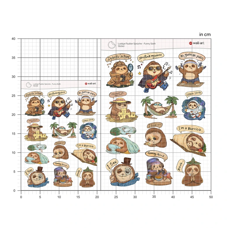 Stickers Funny sloth sayings 