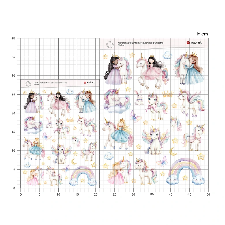 Autocollants Licornes de conte de fées 