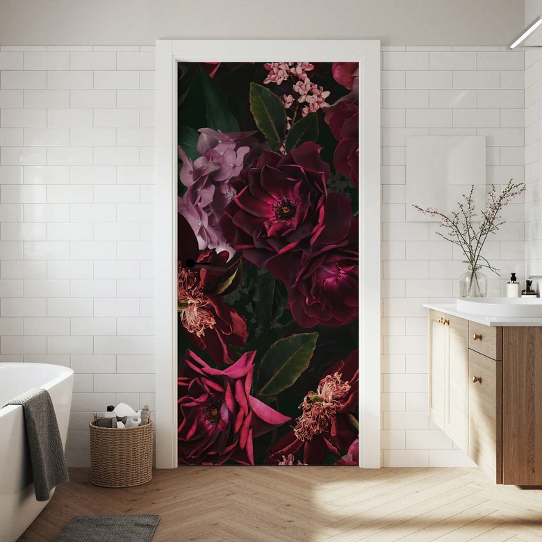 Fleur de Paris door film - UN Designs - Self-adhesive door decoration 
