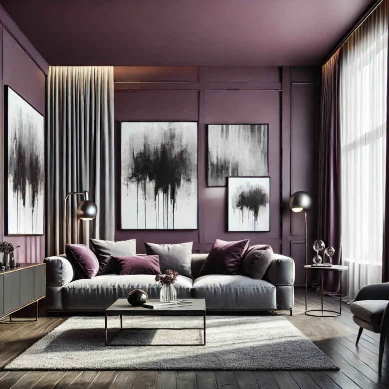 Flieder Violett Wandfarbe seidenmatt I Artful Aubergine | vitalisierender Raumcharakter | THE COLOR KITCHEN 