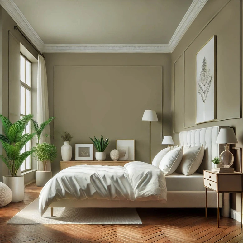 Khakigrön halvmatt Väggfärg I Ordinary Olive | Skapa rumsharmoni | THE COLOR KITCHEN 