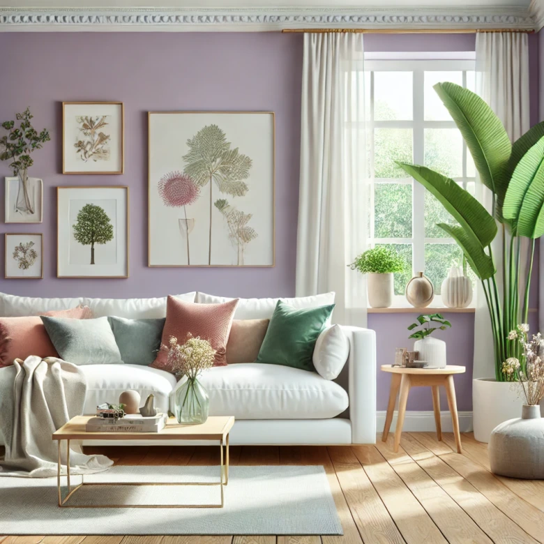 Peinture murale violet satiné mat - THE COLOR KITCHEN Leafy Lavender 