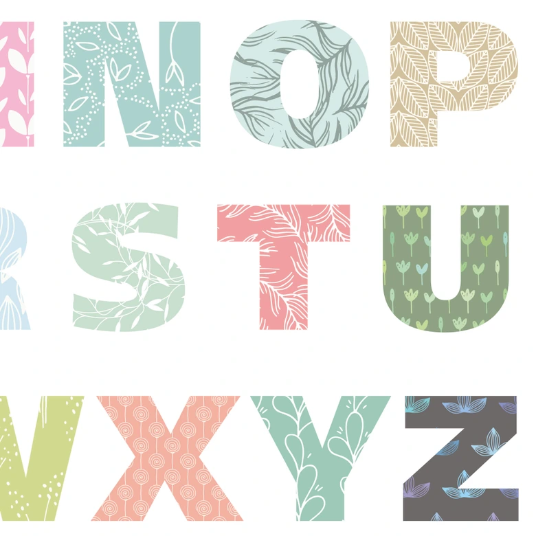 Wandtattoo Alphabet Muster Floral 