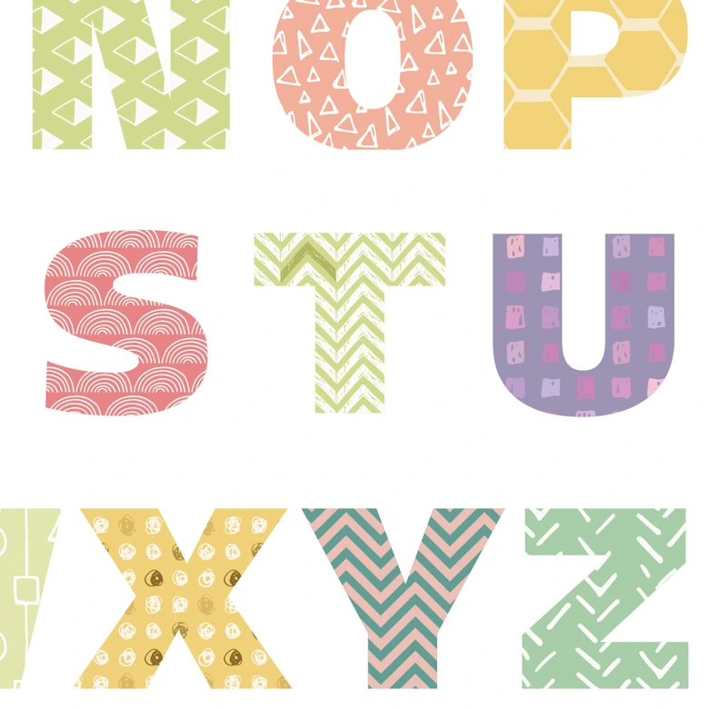 Wandtattoo Alphabet Muster Geometrisch 