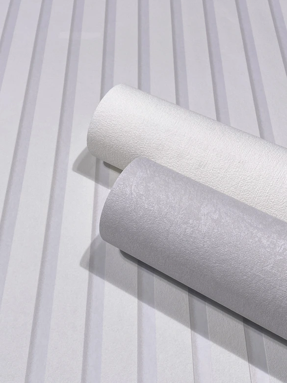 Carta da parati in tessuto non tessuto a strisce bianche per il soggiorno, camera da letto, ufficio di Marburg 