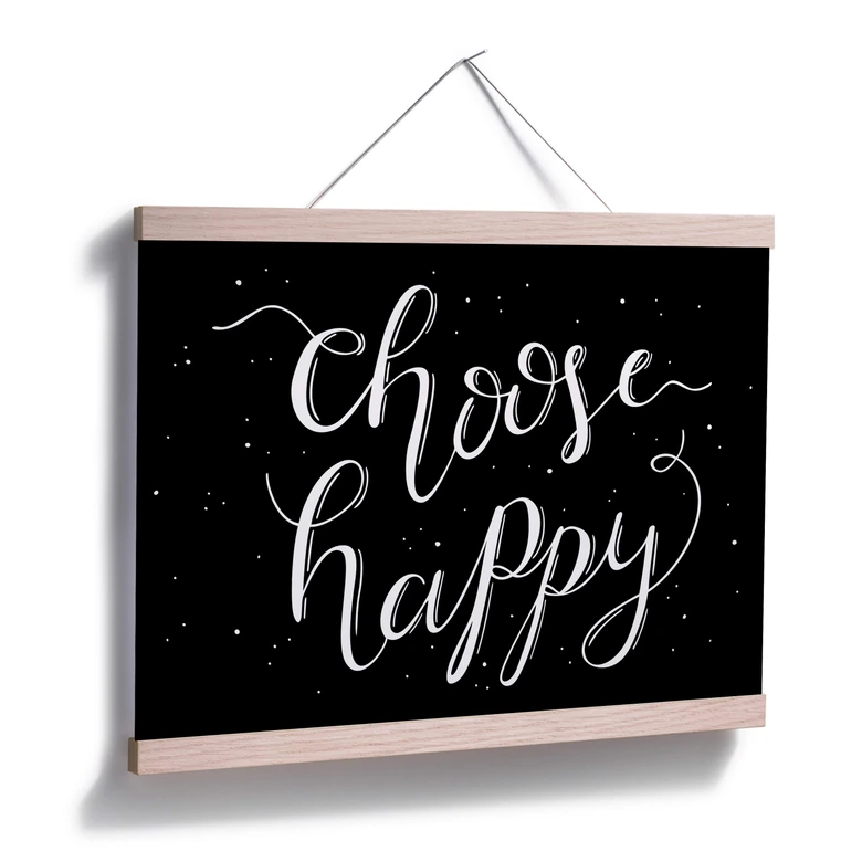 Poster Choose Happy - schwarz negativ 