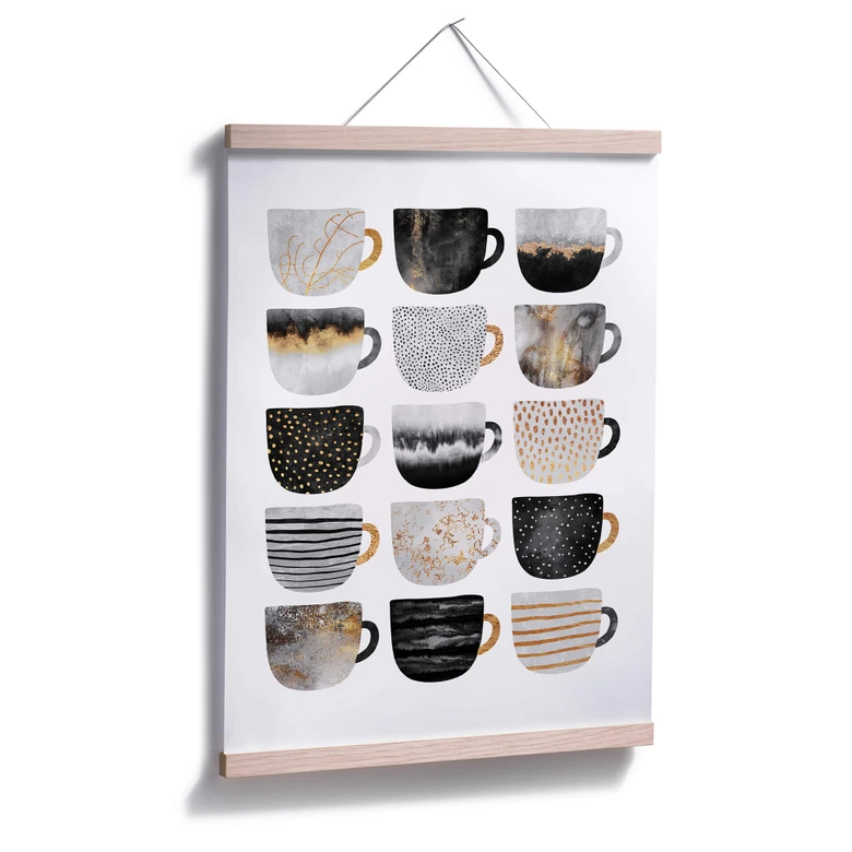 Poster Fredriksson - Kaffeetassen: Pretty Black & Gold 