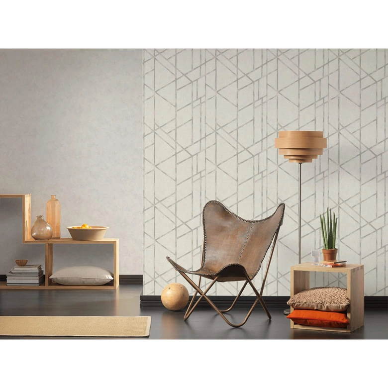 Livingwalls Vliestapete Metropolitan Stories Francesca Milano geometrische Tapete metallic, weiß 