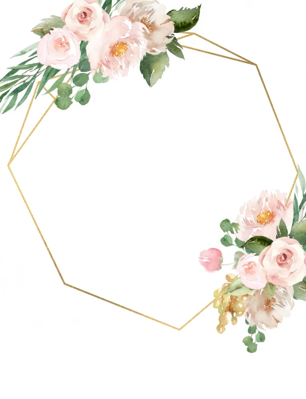 Fotorahmen Hochzeit Romantische Blumen - personalisierbar 
