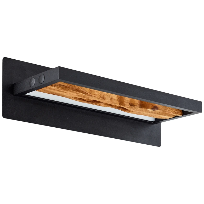 Wandleuchte Elea, braun, 35 x 15,1 cm, Holz Wandlampe 