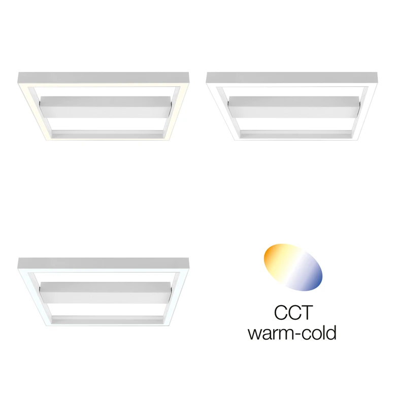 Wand- und Deckenleuchte Janis, weiß, 50 x 50 cm, Deckenlampe, dimmbar 