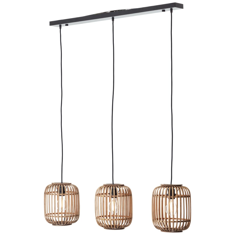 Pendelleuchte Willi, braun, 130 x 105 cm, Bambus Pendellampe, dimmbar 
