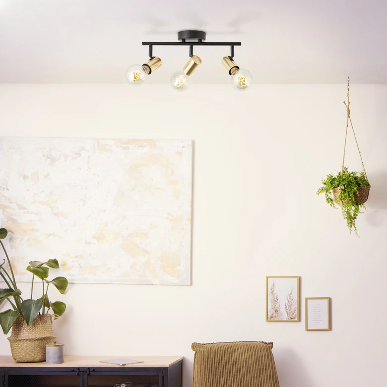 Deckenleuchte Karl, gold, 35,5 x 14,5 cm, Metall Lampe 