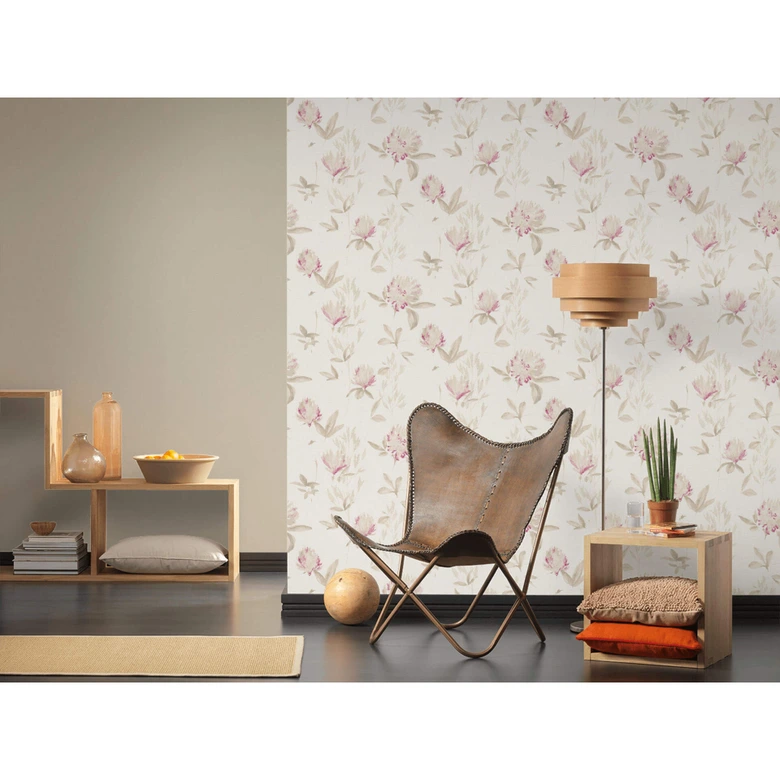 Designdschungel by Laura N. Vliestapete Blumentapete floral beige, metallic, lila 