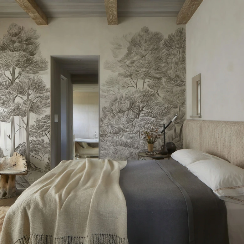 Fototapete Wald mit Waldlandschaft in Beige - Ms Tiff 