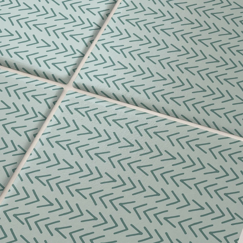Tegelstickers Boho - blauwgroen, Set van 12 