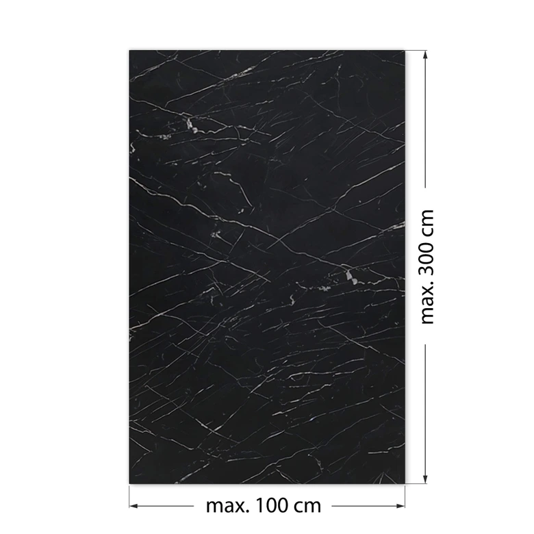 Tile stickers marble look, black and white - Furniture foil, kitchen splashback, bathroom foil 